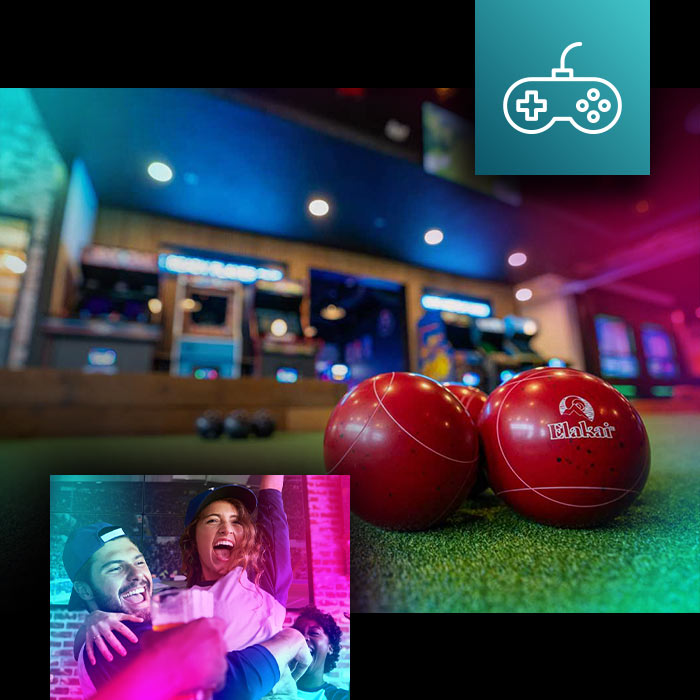 Bocce Ball Court at Baxter's Arcade is a great way to unwind and have some fun.