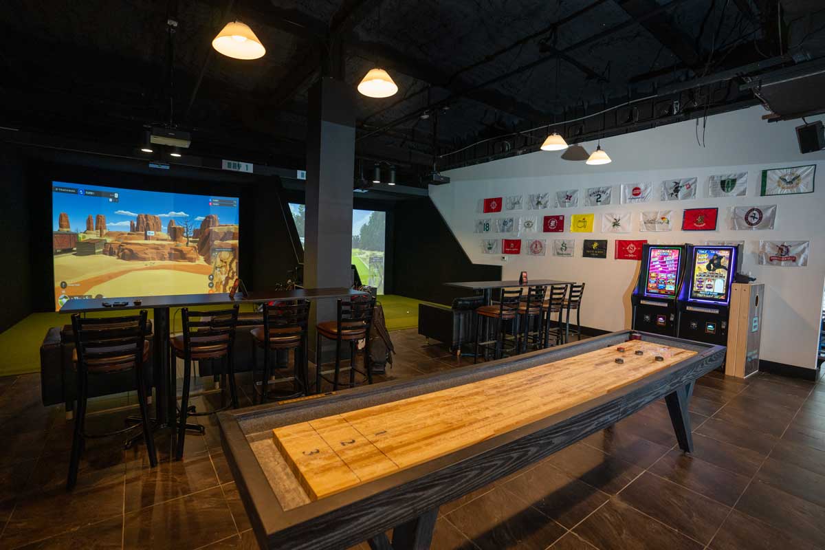 Golf Simulator Bays and Shuffleboard at Baxter's Arcade in Canonsburg, PA